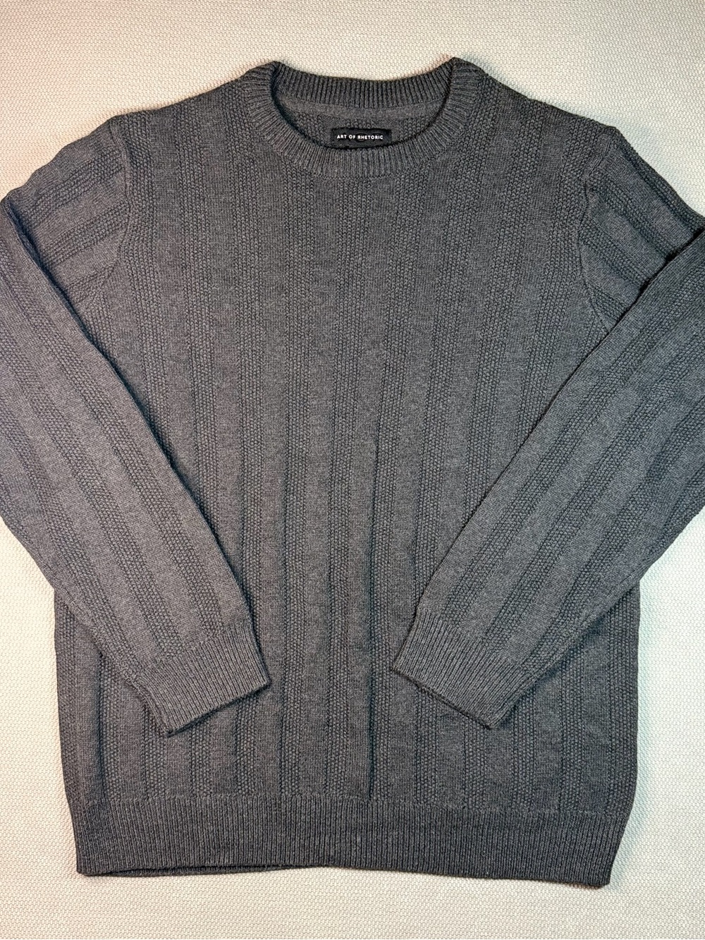 Men's Ribbed Crewneck Sweater in Charcoal by Art of Since